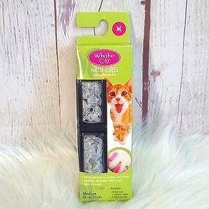🆕️NWT Whisker City Kitty Claw Caps Size Medium 9-13lbs Protective Caps Clear